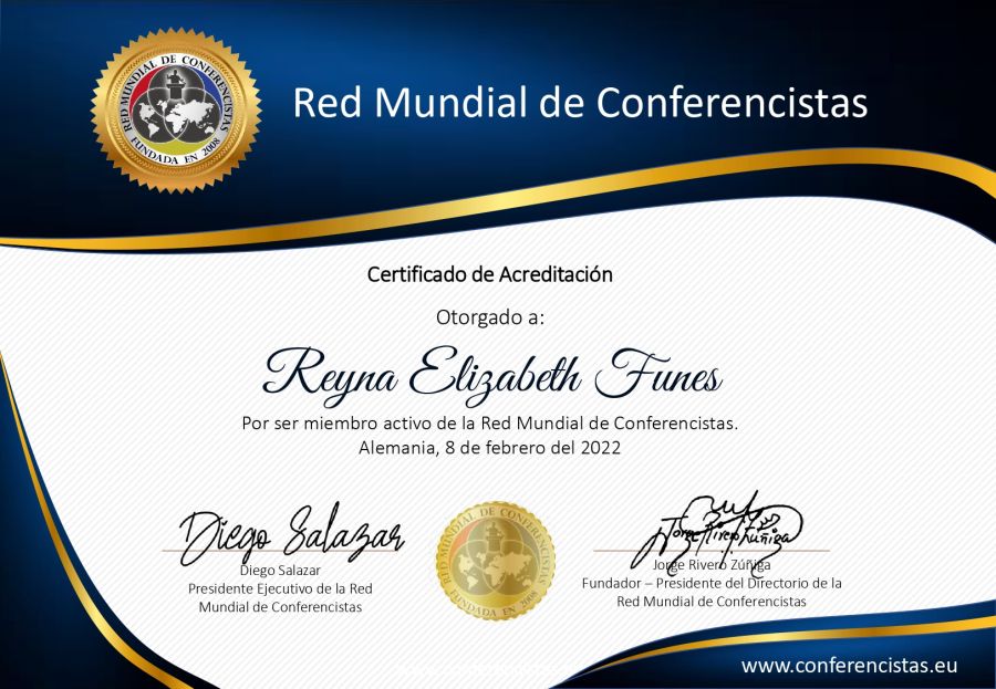 Certificado de Acreditación de Elizabeth Funes